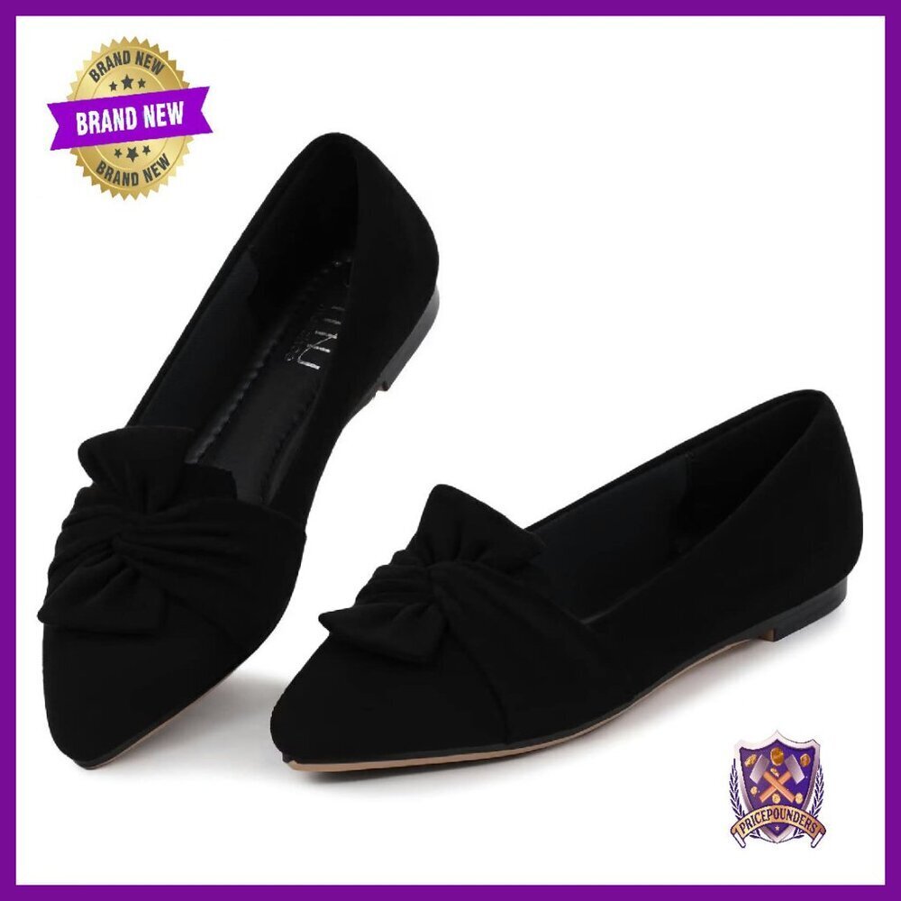 Pointed Toe Ballet Flats with Memory Foam Cushioning - Comfortable & Dressy
